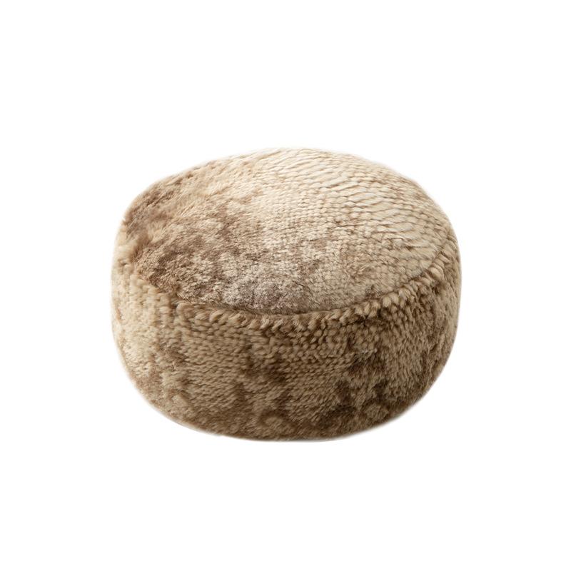 Winter Plush Tatami Cushion Cover Home Decor Round Ottoman Cover Unstuffed Futon Japanese Sofa Seat Cushion Case No Filling