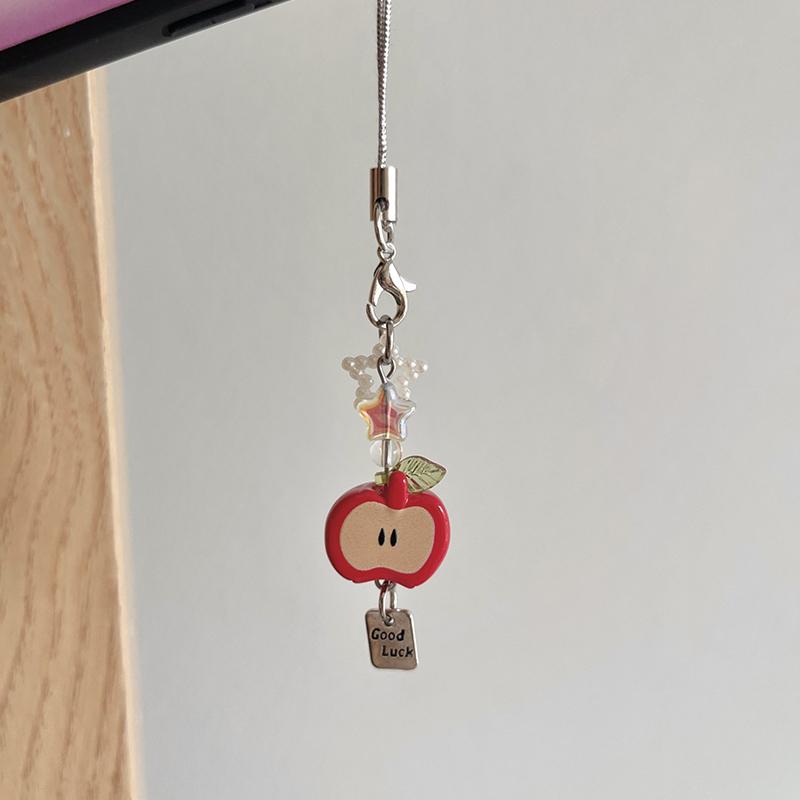 

Elegant Phone Charm Lanyard Colorful Apple Phone Chain Beaded Keychain Bag Purse Pendant For Women Girls as the picture