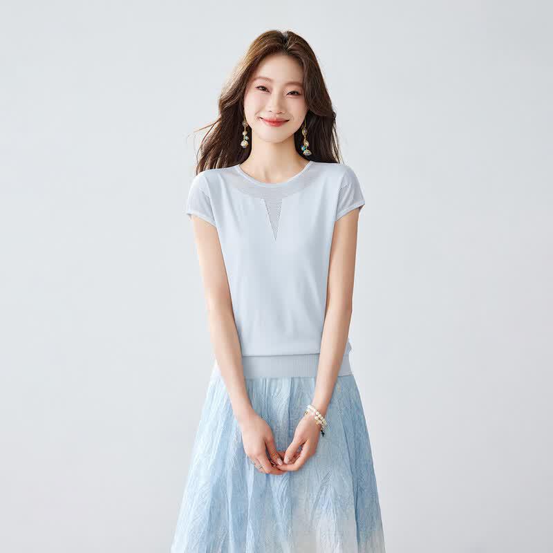Srcr Women s Silk Blend Batwing Knit T-Shirt M