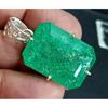 BMR Jewels  Natural 58 Ct Green Emerald Loose Gemstone 925 Silver Pendant