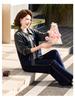 Chic Two-Piece Casual Cardigan and Straight-Leg Pants Set for Stylish Middle-Aged Moms