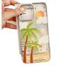 Summer Seaside Coconut Tree Suitable for Apple 16promax Mobile Phone Case 14 Electroplated IPhone 15 Protective Case