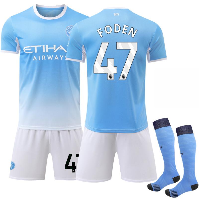 2627 Nie. 47 Foden Mistrzostwa Świata Manchester City Koszulka Domowa Niebieska