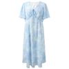 Sancai Plus Size 2026 Summer Chiffon Maxi Dress with Oceanic Print