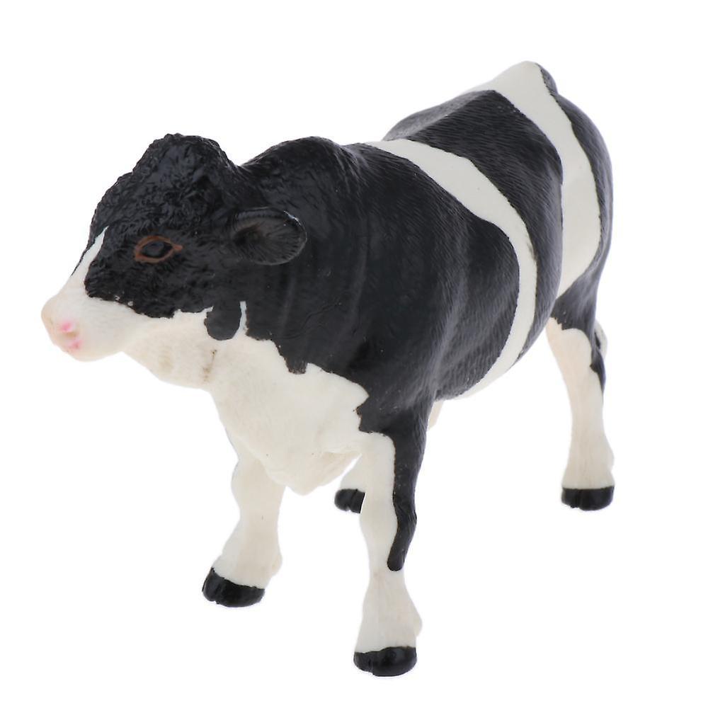 Simulation Farm Animal Figure Collectibles Kids Toys Simmental Black Bull