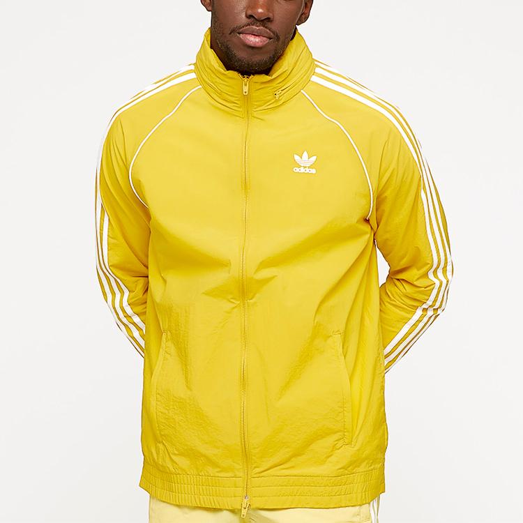 Adidas Originals Trefoil Casual Sports Jacket Men Outerwear Yellow CW1312