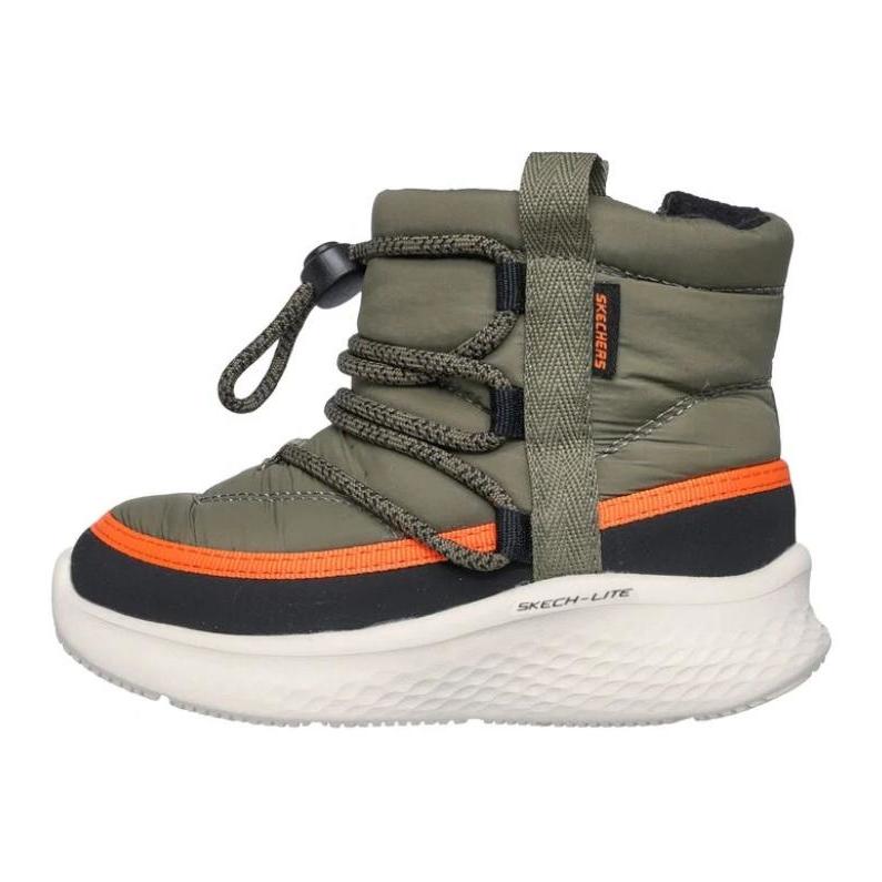 Skechers Skech-Lite Pro Comfortable Versatile Durable Warm High-Top Walking Shoes Baby shoes Black Green 406395N-OLBK 22