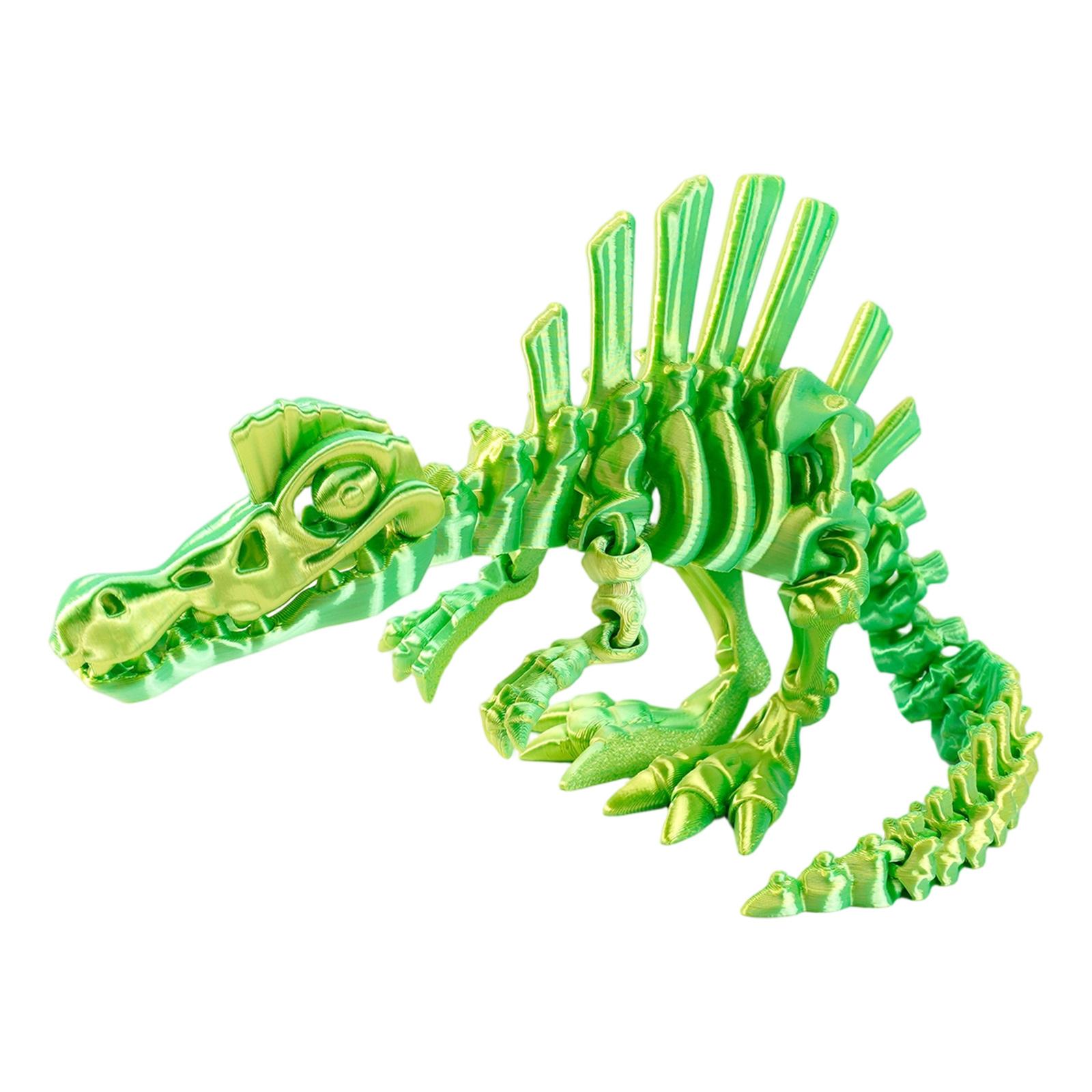 3D Printed Spinosaurus Skeleton Model, Dinosaur Toy for Display S