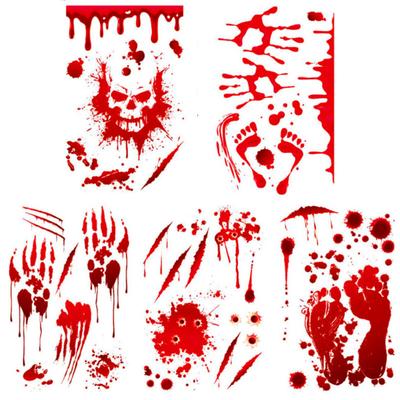 1 aršík Nálepka s červenou krví Nálepka na auto Funny Halloween Theme Samolepící nálepka s krvácením