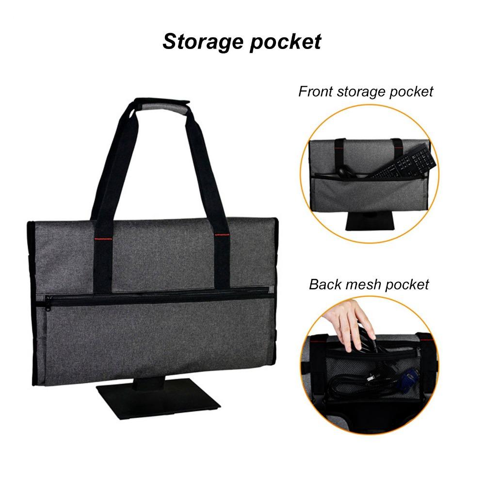 24 Inch Monitor Carrying Case With Handle Black LCD Screen Carrying Case Frosted Cloth Monitor Protective Bag Screen Protection