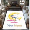 Diddl Crystal Velvet Rug, Custom Name Text Personalized Non‑Slip Floor Mat for Home Decor Gift