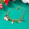 Christmas Bell Santa Claus Tree Deer Wreath Snowman Gift Box Crystal Pendant Bracelet Xmas Chain Bangles For Women Men Jewelry