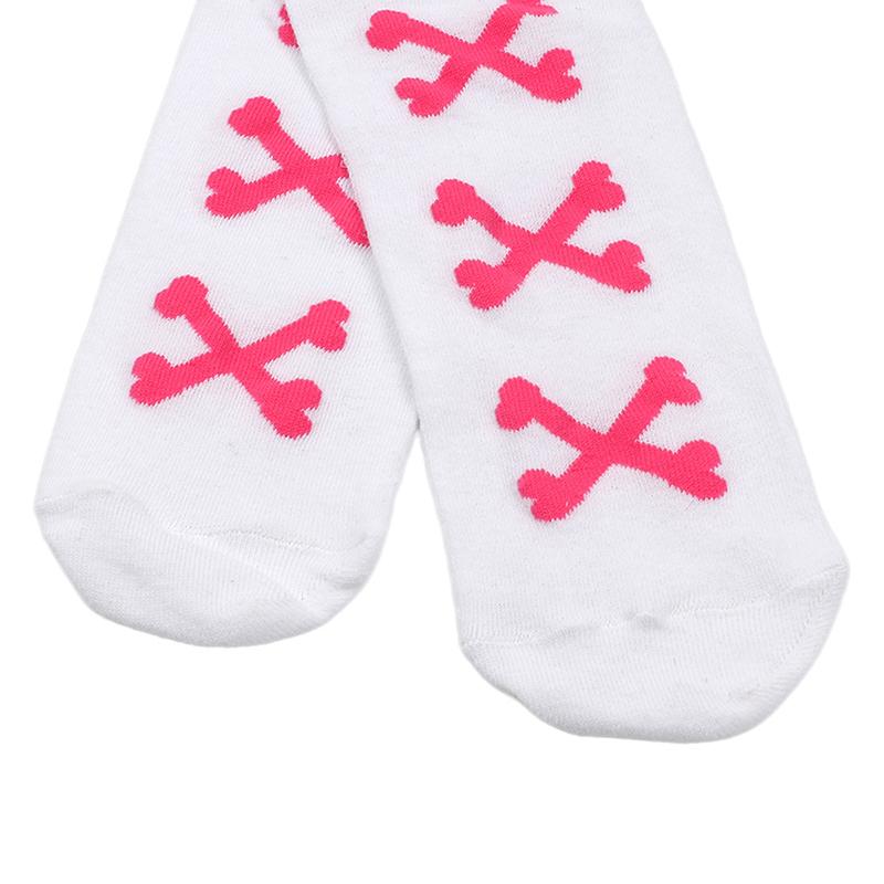 1 Paar Mädchen Schwarz Süß Niedlich Rosa Y2K Harajuku Lolita Oberschenkelhohe Strümpfe Mädchen Knochen Schleife Socken Streetwear