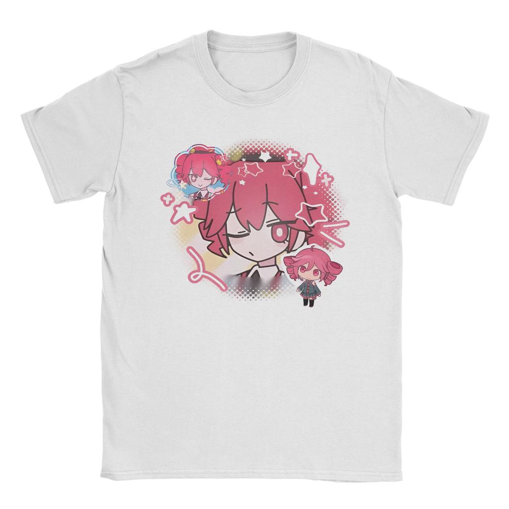 Unisex Unisexs Kasane Teto Cartoon Anime T-Shirt Virtuelle Idole 100% Baumwolle Oberteile Einzigartig Kurzarm Rundhals T-Shirts Geschenk T-Shirt