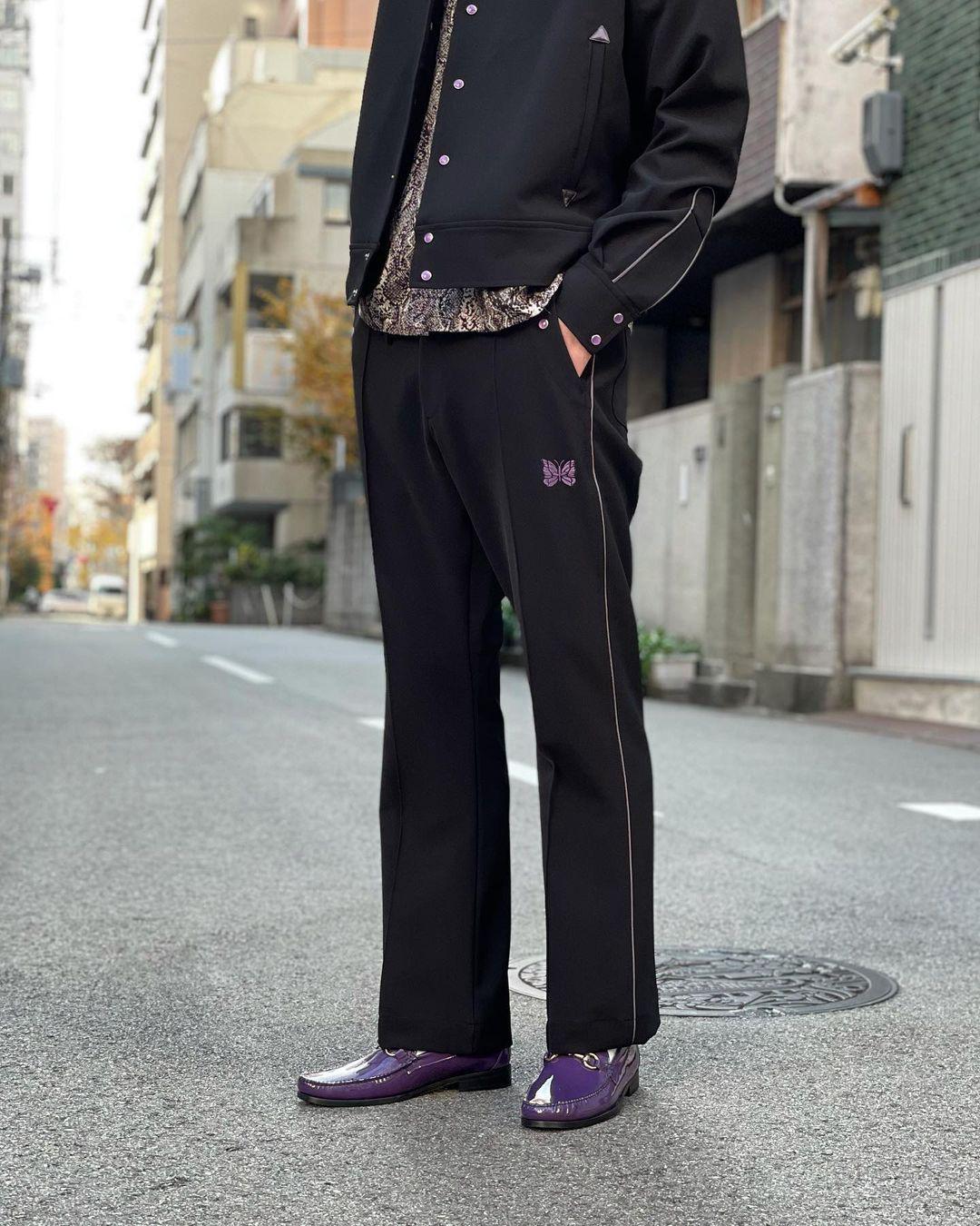 22SS Butterfly Embroidery Hip Hop Jacket Suit - Trendy Japanese High Street Style for Couples Large