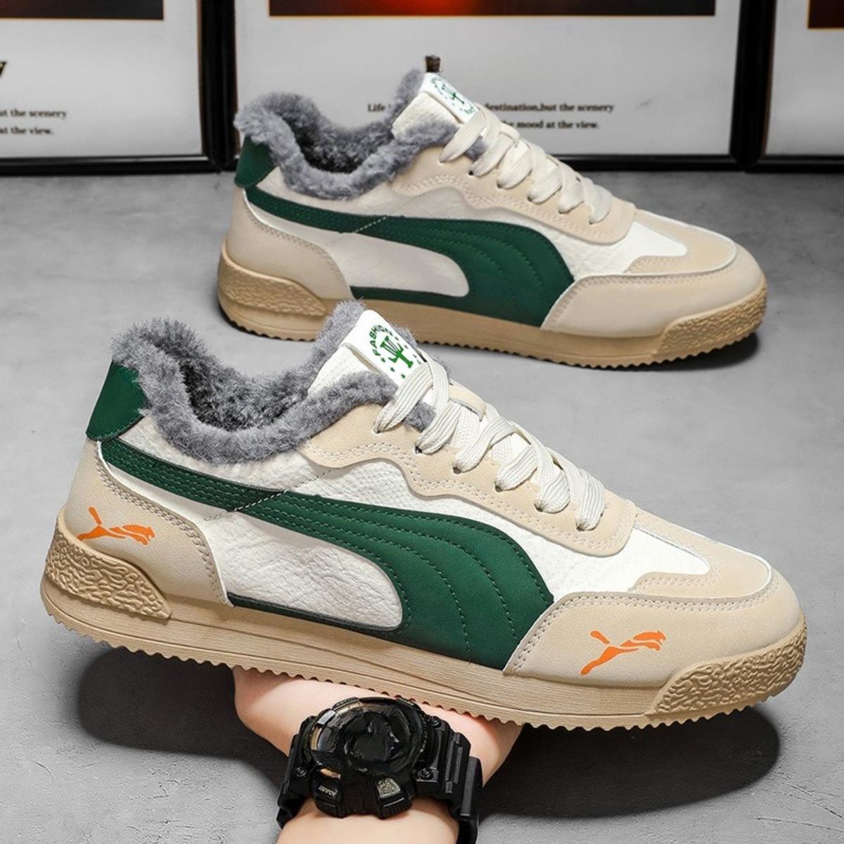 

Мужская обувь, Тренд зимних видов спорта и отдыха, Толстые хлопковые туфли с добавленным флисом, Модная и универсальная мужская повседневная обувь, увеличивающая рост 39