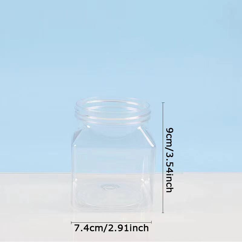 WTEMPO Clear Plastic Empty Jars with Aluminum Caps Transparent Items Wide-Mouth Refillable Storage Containers Festive Party Decor Thick Storage Jars