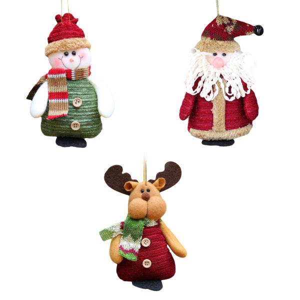 AS/_ CHRISTMAS TREE HANGING DECOR PENDANT SNOWMAN SANTA CLAUS ELK BEAR ORNAMENT S