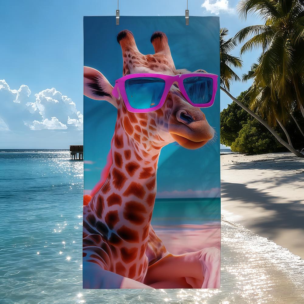 Tropische Giraffen im Urlaub Handtuch Schnelltrocknend Strandtücher Sind Geeignet Für Schwimmbäder Camping Yoga Und Das Fitnessstudio