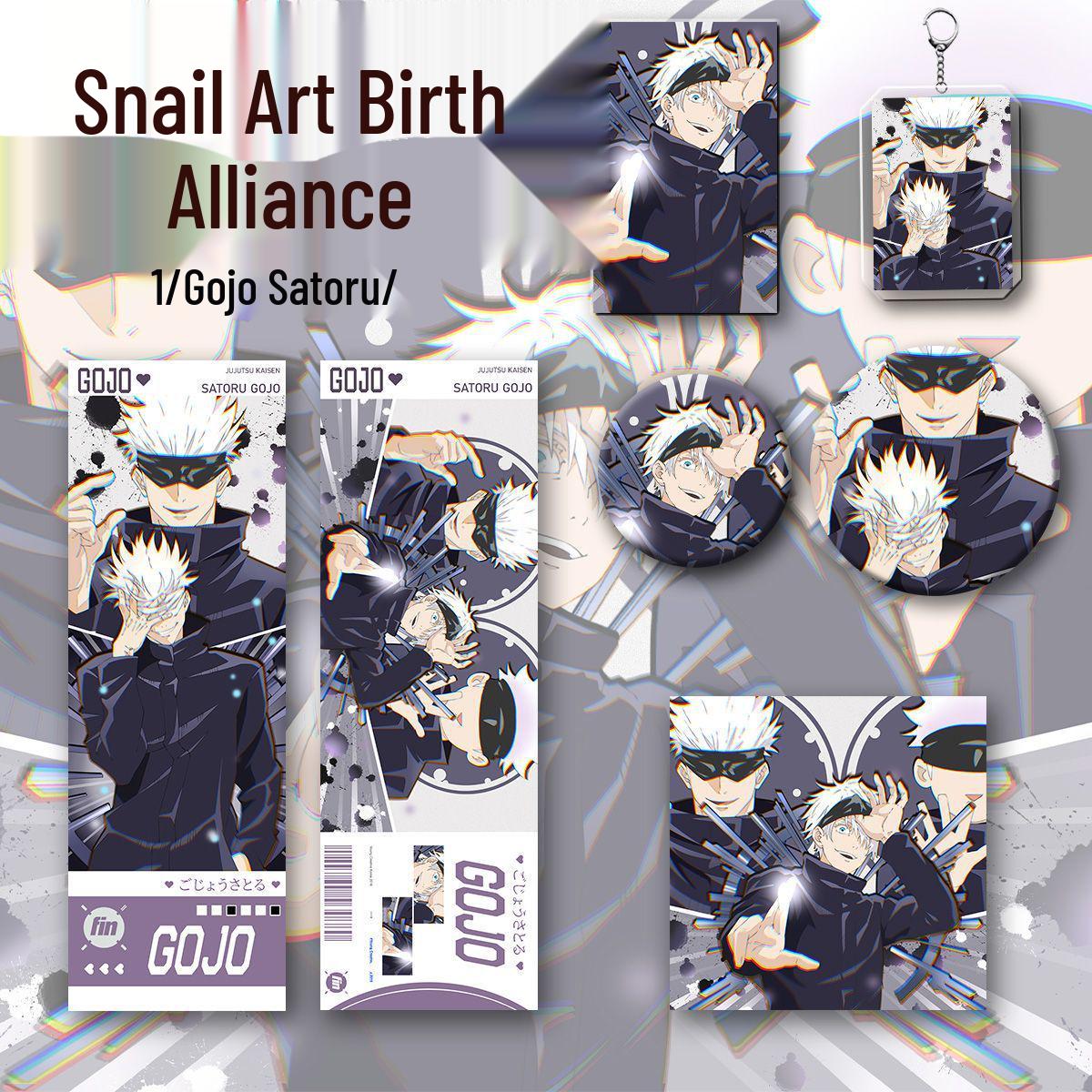 

Jujutsu Kaisen Годжо Сатору Фан-мейд Лазерная Карта Брелок Значок Набор (6 шт)