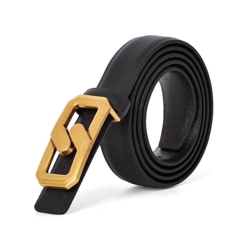 

Женский ремень из натуральной кожи с декоративной поясной частью для джинсов и платьев чёрный