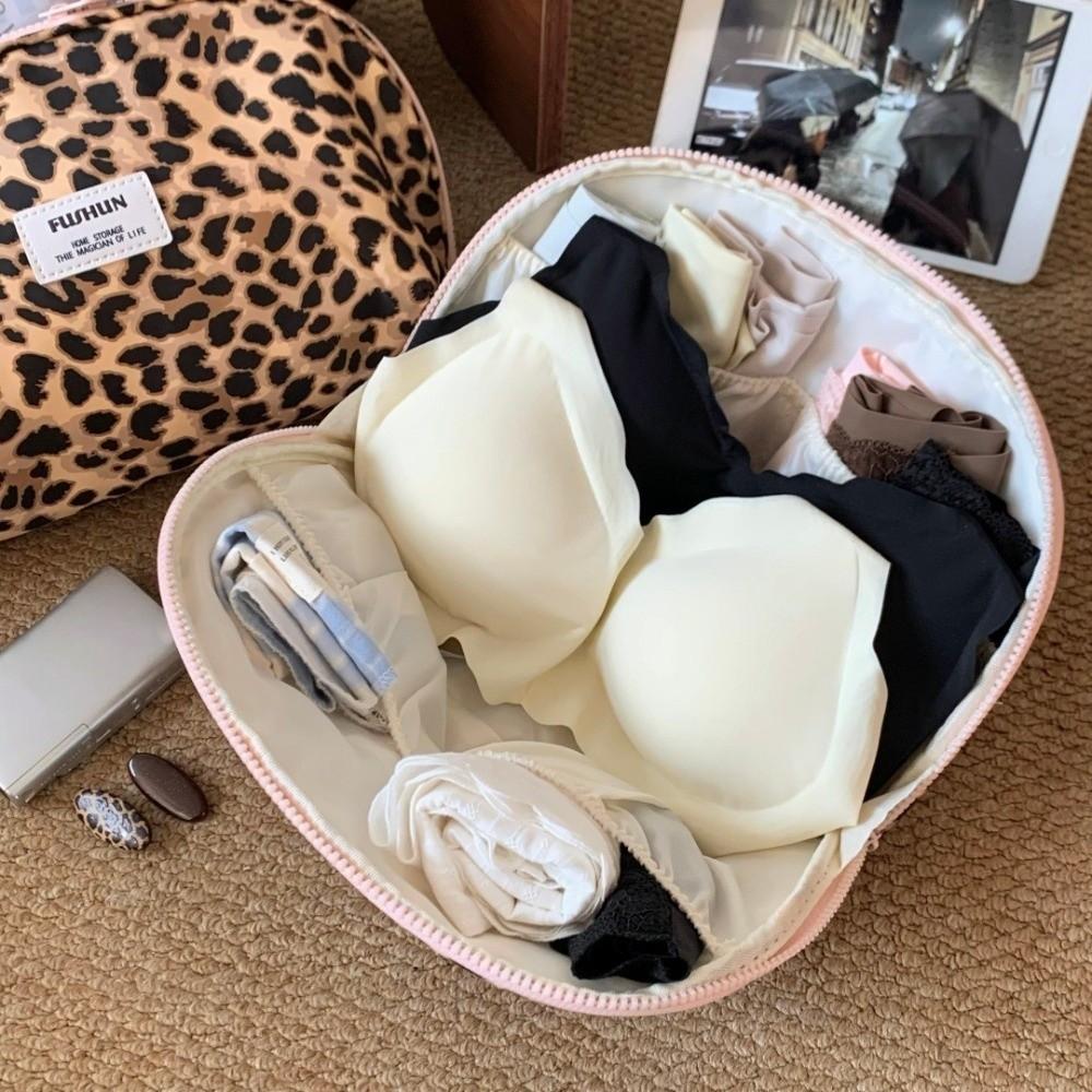 Leopard Print Underwear Organizer Bag Cartoon Puppy Dog Multi-function Bra Storage Bag Close-fitting Large Capacity