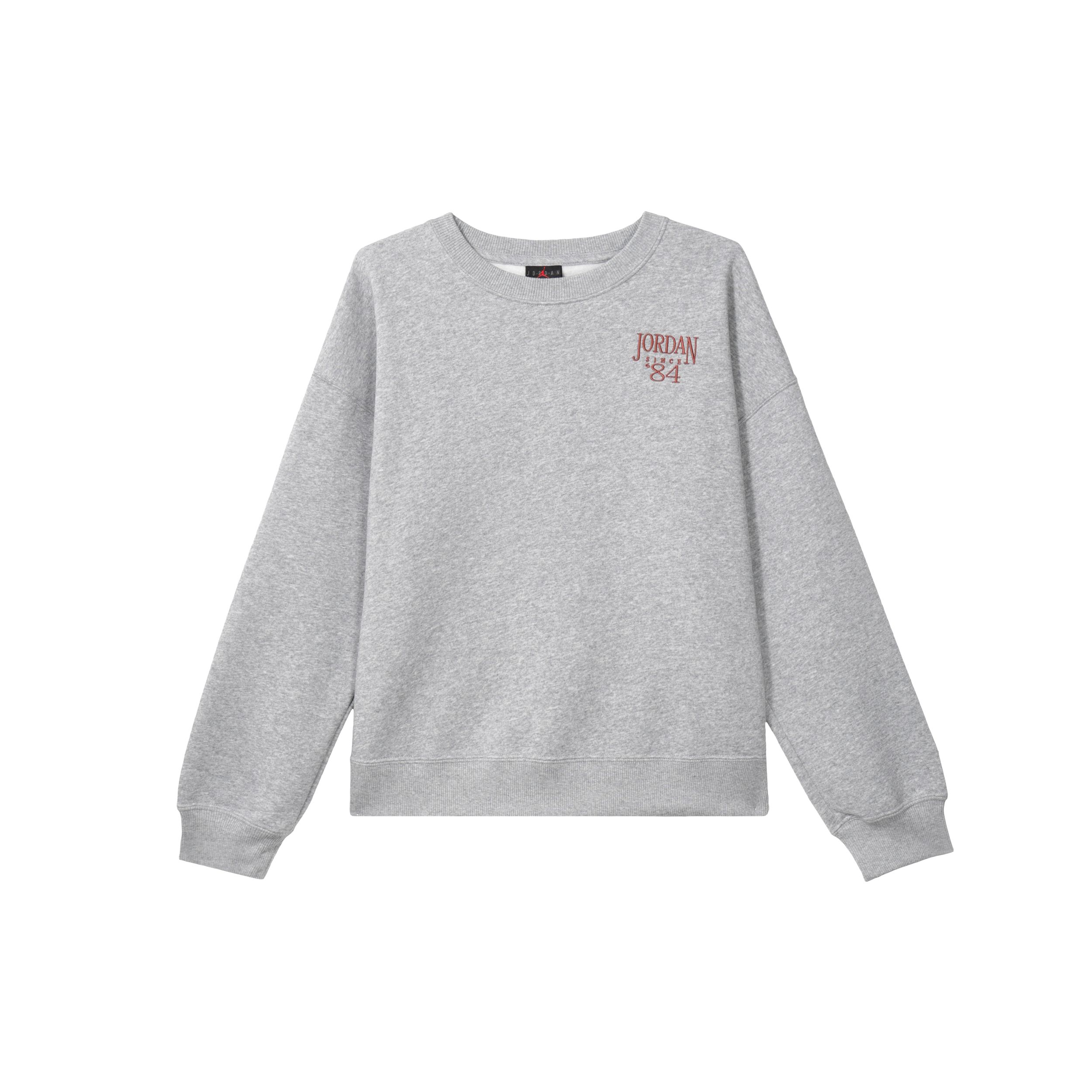 

Jordan Свитшот с круглым вырезом и принтом букв, повседневный, с длинным рукавом, женские топы, темно-серый FN5438-063 XS