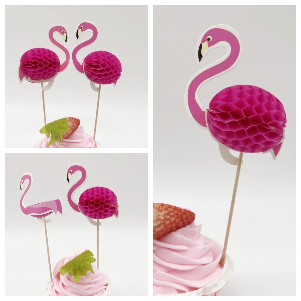 Flamingo Honeycomb Party Cake Decoration