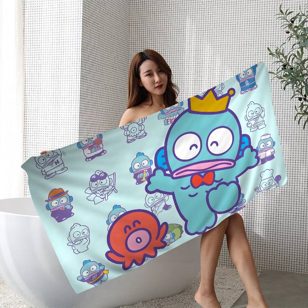 H-Hangyodon Anime Beach Swimming Towel Soft Absorbent Washcloth Children's Gifts for Kids Travel Camping Gym
