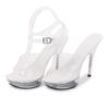 1099 Sexy High Heels: 13CM Stiletto Platform Sandals, Crystal-Clear Wedding & Banquet Shoes