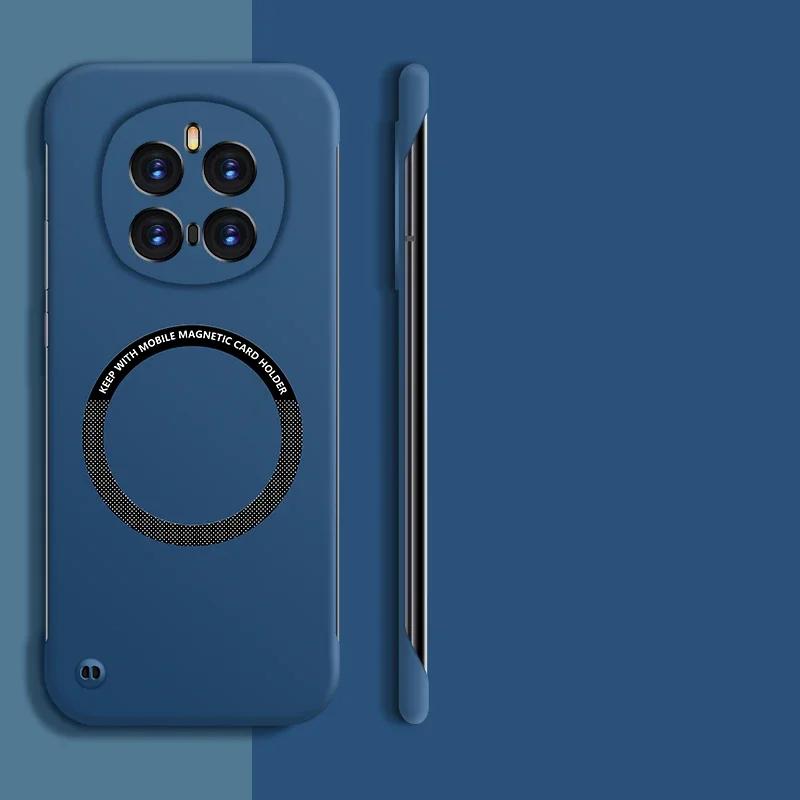 

Для Magsafe Магнитный чехол для телефона Honor Magic 7 Pro Безрамный Жесткий ПК Задняя крышка Беспроводные зарядные чехлы для Magic 7 Lite 7Pro Capa Magsafe Чехол For Magic 7 Pro синий