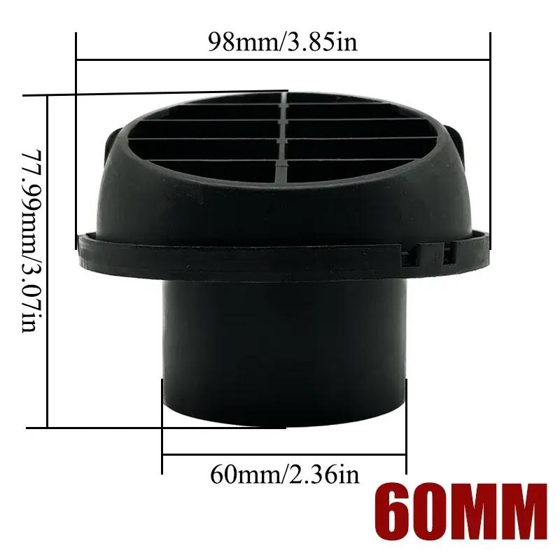 4X 42mm/60mm/75mm/90mm Warm Heater Parking Heater Air Vent Car Heater Ducting Duct Air Outlet Black For Webasto Truck Auto Parts