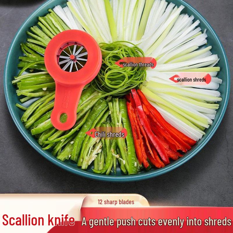 Multifunctional Scallion & Chili Julienne Slicer - Plum Blossom Vegetable Cutter & Shredder
