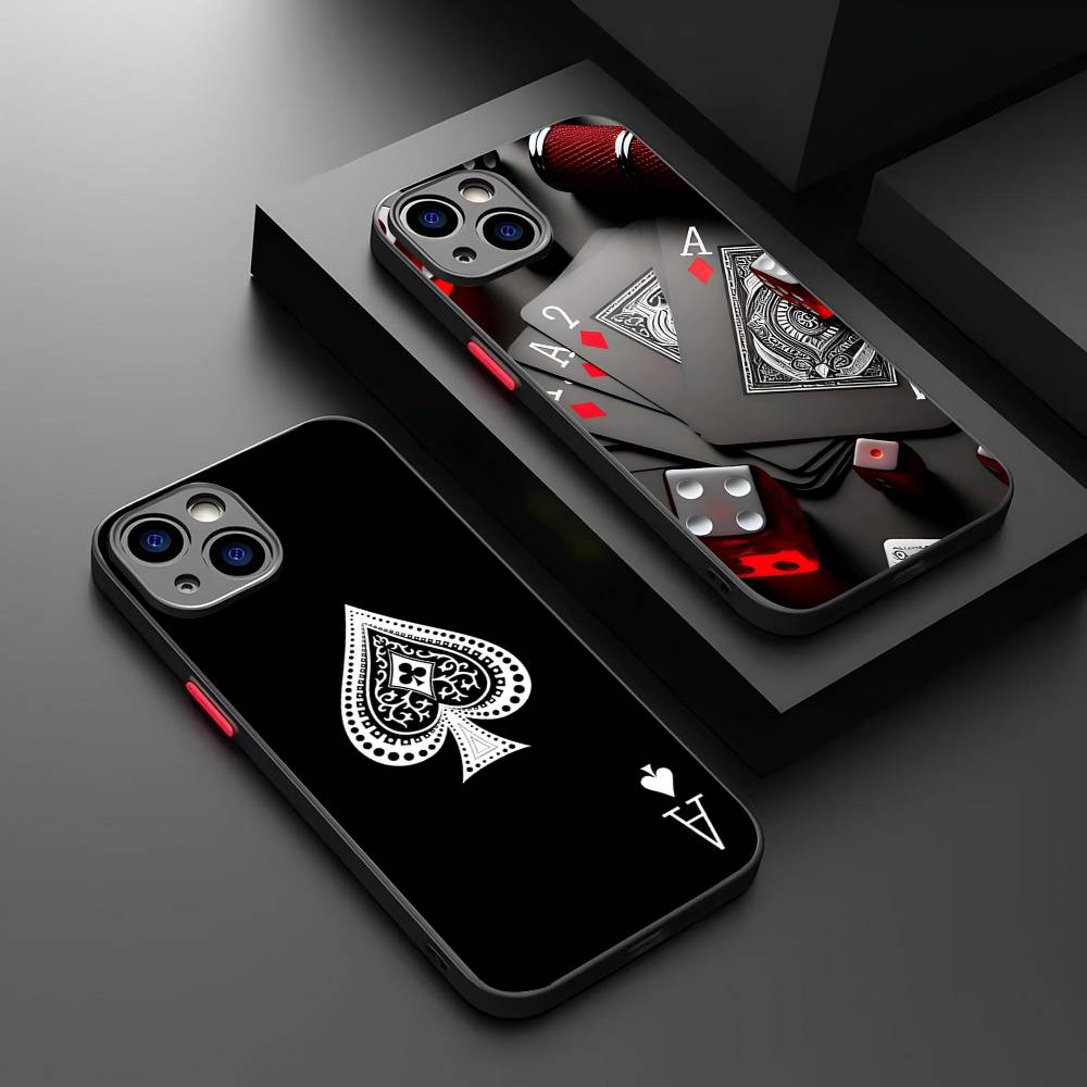 Poker Pattern Game Phone Case For IPhone 13 12 X XS MAX Pro Max 16 15 11 14 Pro Max Shockproof Matte Cover