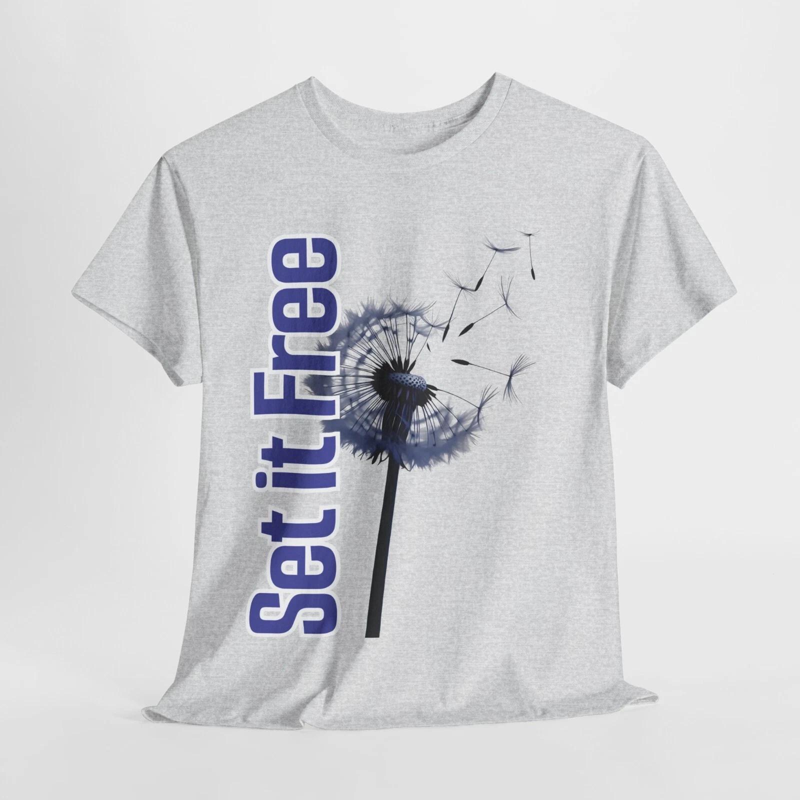 Set it Free Dandelion Unisex Cotton Tee, Inspirational Shirt, Summer Floral tee S