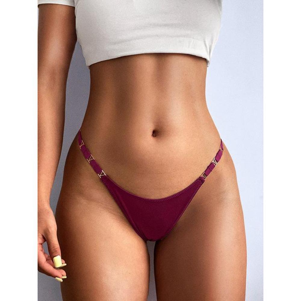 Damskie stringi list miłosny dżetów pas stringi moda Low-Rise Tanga szorty figi Sexy T-back String koronkowa bielizna