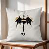 Cartoon WWingS DDragonS Cushion Cover Natural Linen Organic Fabric DoubleSided Printing Couch Pillow Covers Home Decor