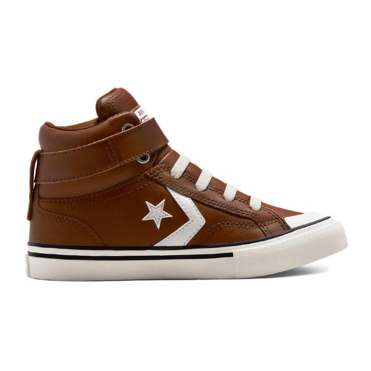 Converse Scarpe da Skateboard per Bambini Pro Blaze Strap Comode High top Kaki Marrone 672121C