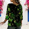 Women Plus Size White Round Neck Half Sleeve Loose Fit Halloween Dachshund Printed Blouse