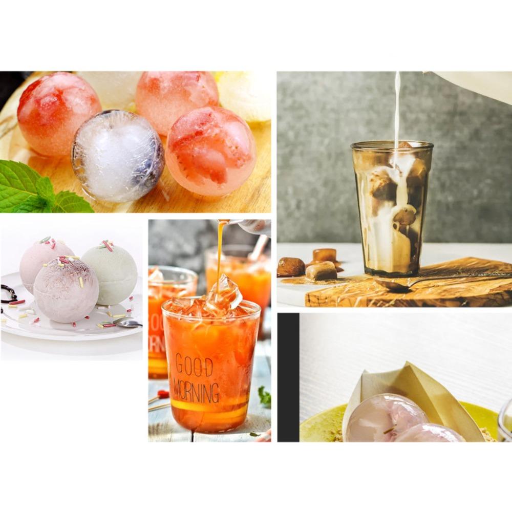 Large Silicone Ice Cube Tray With Lid Big Ice Ball Maker Round Sphere for Whiskey/ Cocktails/Bourbon