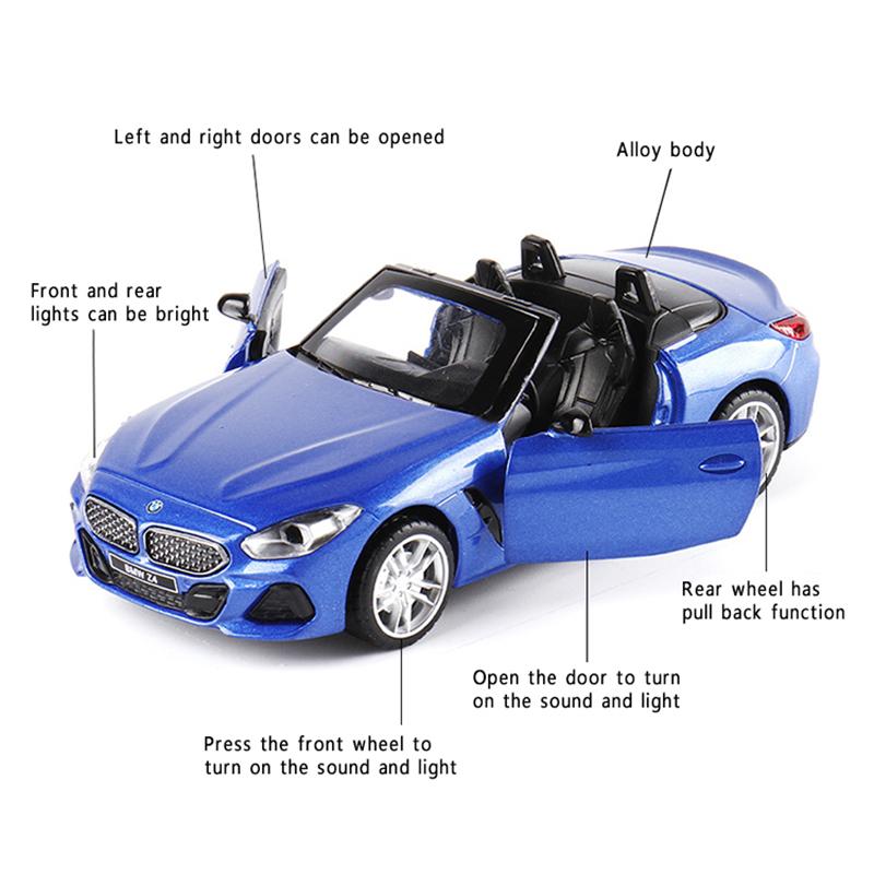 1/30 Scale BMW Z4 M40i Convertible Model Car Diecast Toy Vehicle Gift Collection