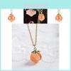 Stylish Natural Salt Source Candy Agate Fruit Necklace For Women With Peach Pendant