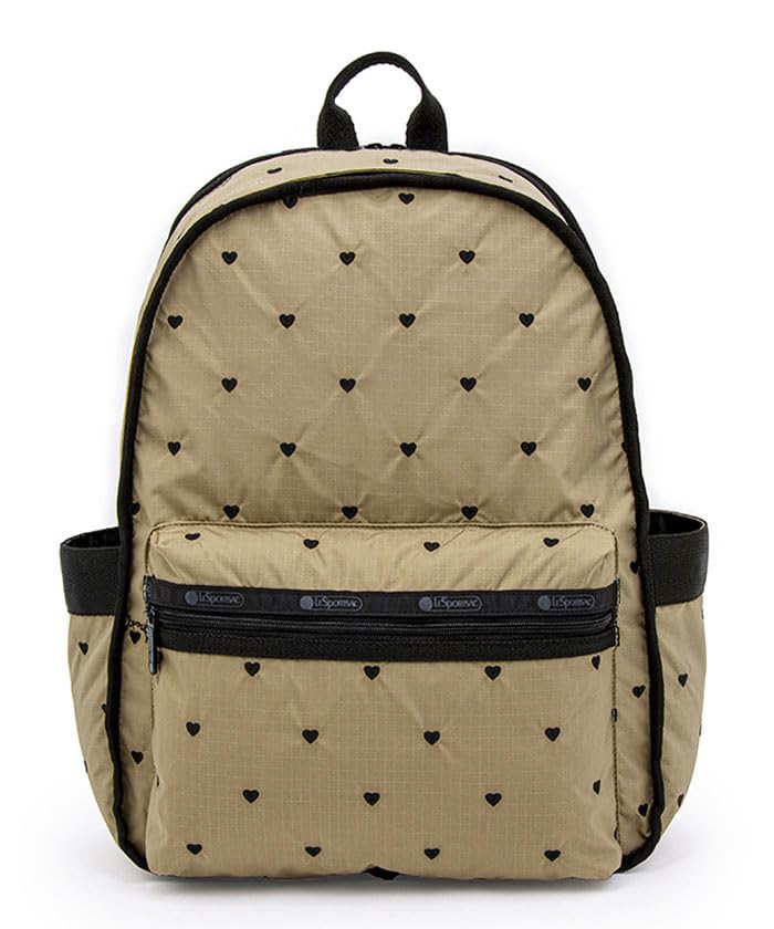 

Official Rucksack Backpack ROUTE Mocha Black Heart Embroidery FREE [LeSportsac] BACKPACK/3747 Women s
