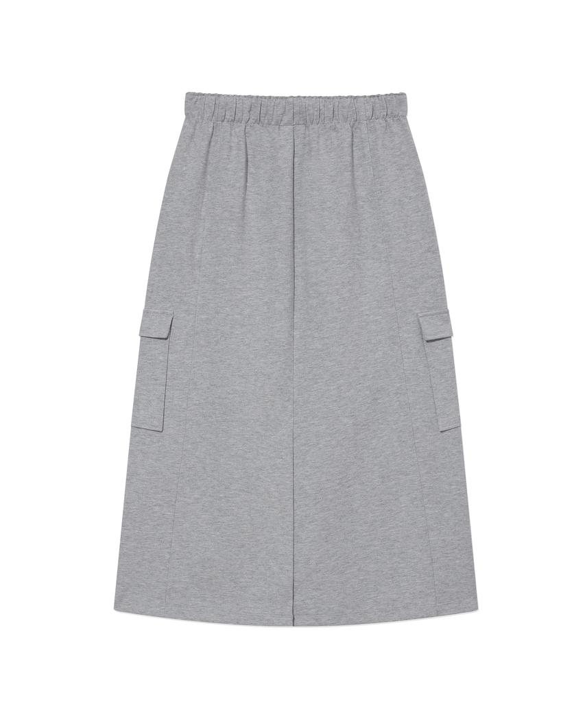 Covernat Woman Sweat Cargo Skirt Melange Gray