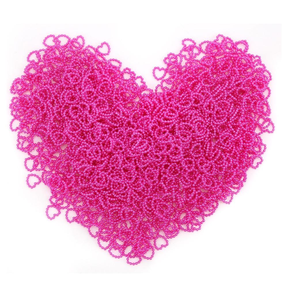 1000PCS White Heart Shaped Pearl Beads Pink Heart Shaped Flat Pearl Jewelry Making розовый