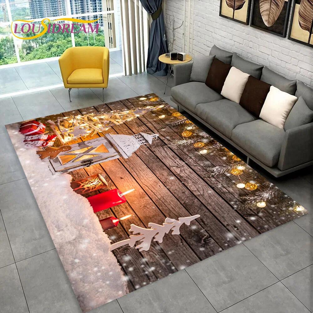 Santa Claus Vánoční stromeček Elk Area Koberec,Koberec do obývacího pokoje Ložnice Rohožka Rohožka Vánoční dekorace,Protiskluzová podložka