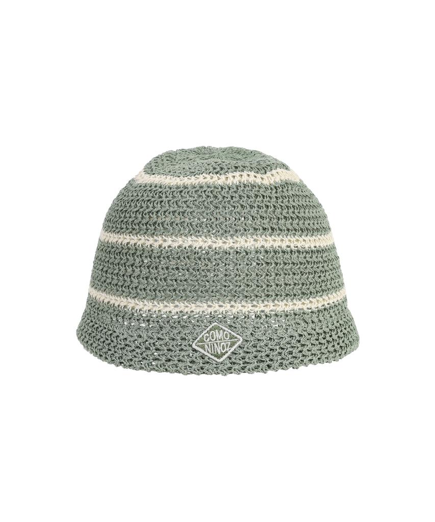 COMONINOZ [Cn]25Stripe Knitting Bucket Hat [2 Color]