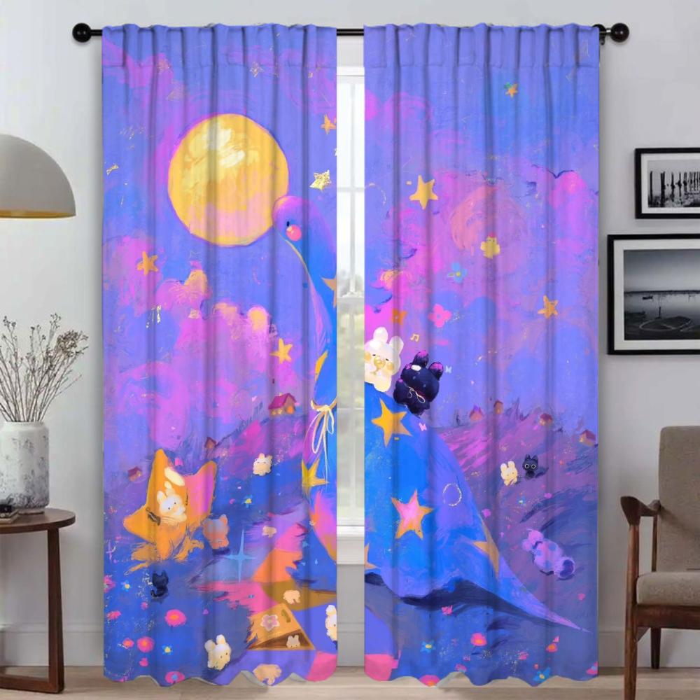 Spring Rabbit Halloween Decoration Blackout Curtain for Room 2 Panel Curtains for Bedroom Partition Shades Living Kitchen Camera