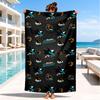 San Sharks Pattern Beach Towel, Super Soft Microfiber, Perfect Gift for Her/Him, Birthday, for Pool, Beach, Travel, Decor Beach Party