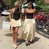 European and American Style 2024 Autumn New Cross-Border Women's Fashion Strapless Color-Blocking Pleated Slim-Fit Dress